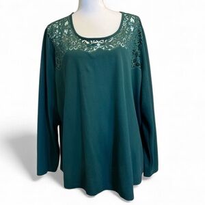 Cato dark forest green blouse  EC. size 22/24